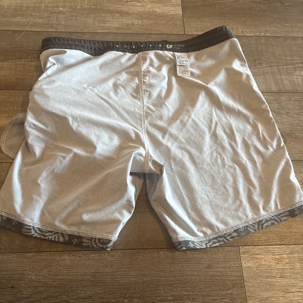 Vissla Board Shorts Mens 38 Gray Drawstring Upcycle Coconut Stretch Swim Trunks - Picture 9 of 9